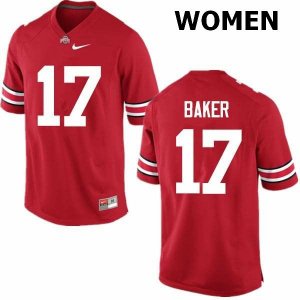 Women's Ohio State Buckeyes #17 Jerome Baker Red Nike NCAA College Football Jersey Supply WXB7344TB